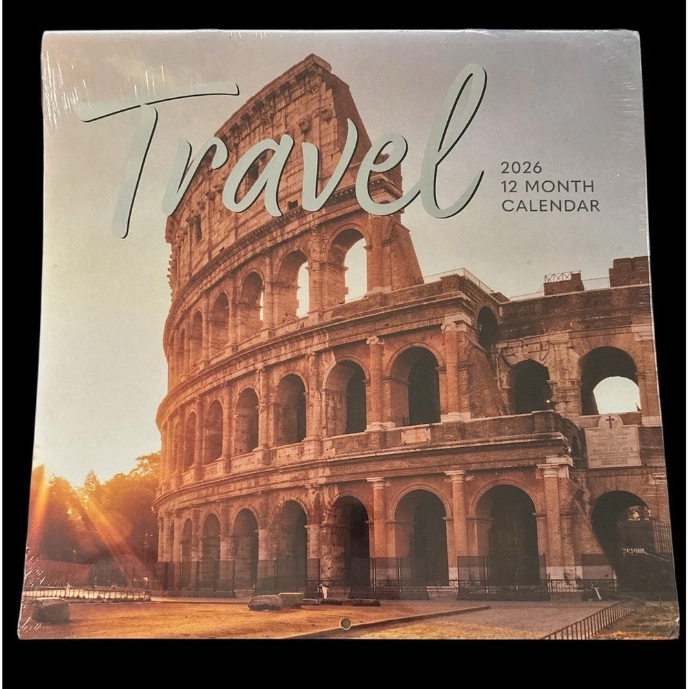 2026 12-Months Hanging Wall Calendar TRAVEL 12 Month 12"‎ X 24" New Sealed